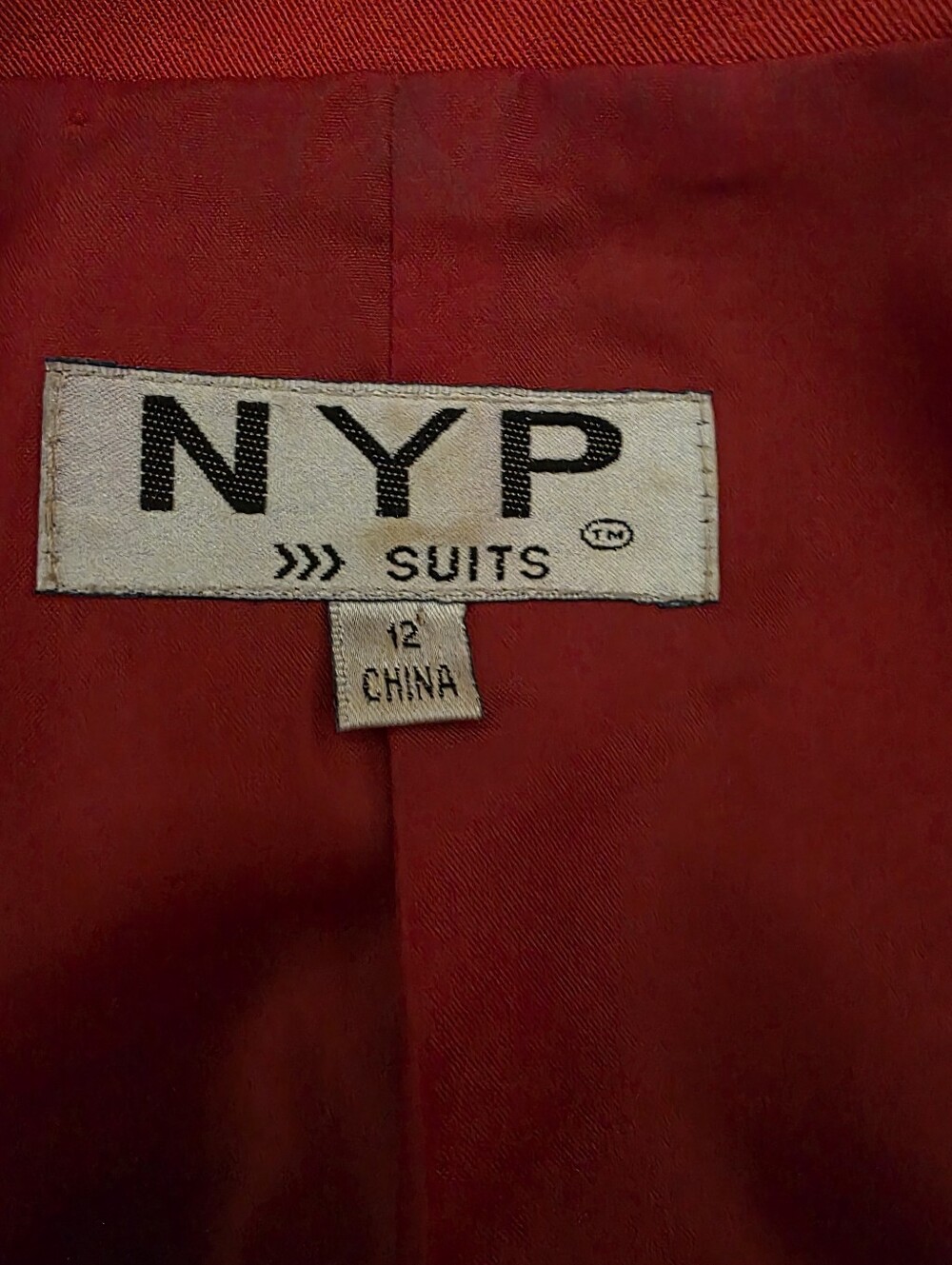 NYP Suits Red 2-Piece Skirt Suit Size 12 Pleated Skirt Career Church Formal - Picture 10 of 11